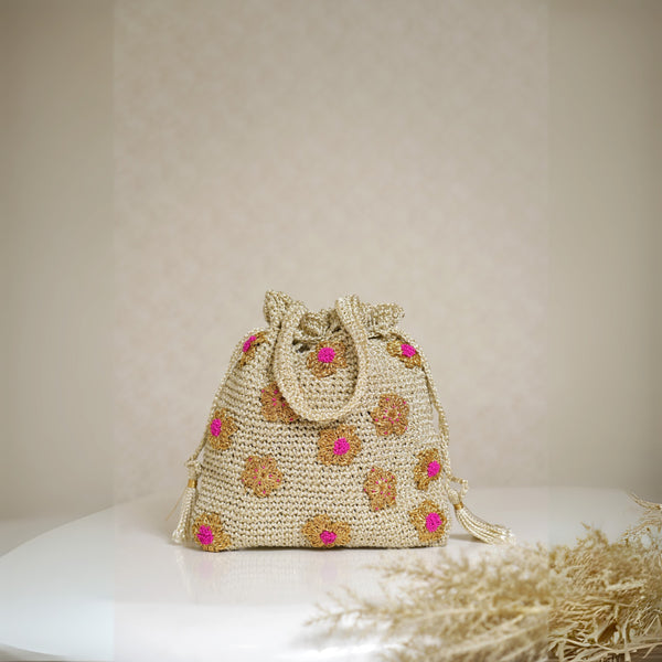 Phoolkari Crochet Potli