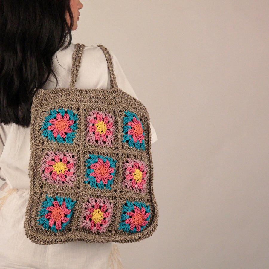 Granny Patch Crochet Tote Bag