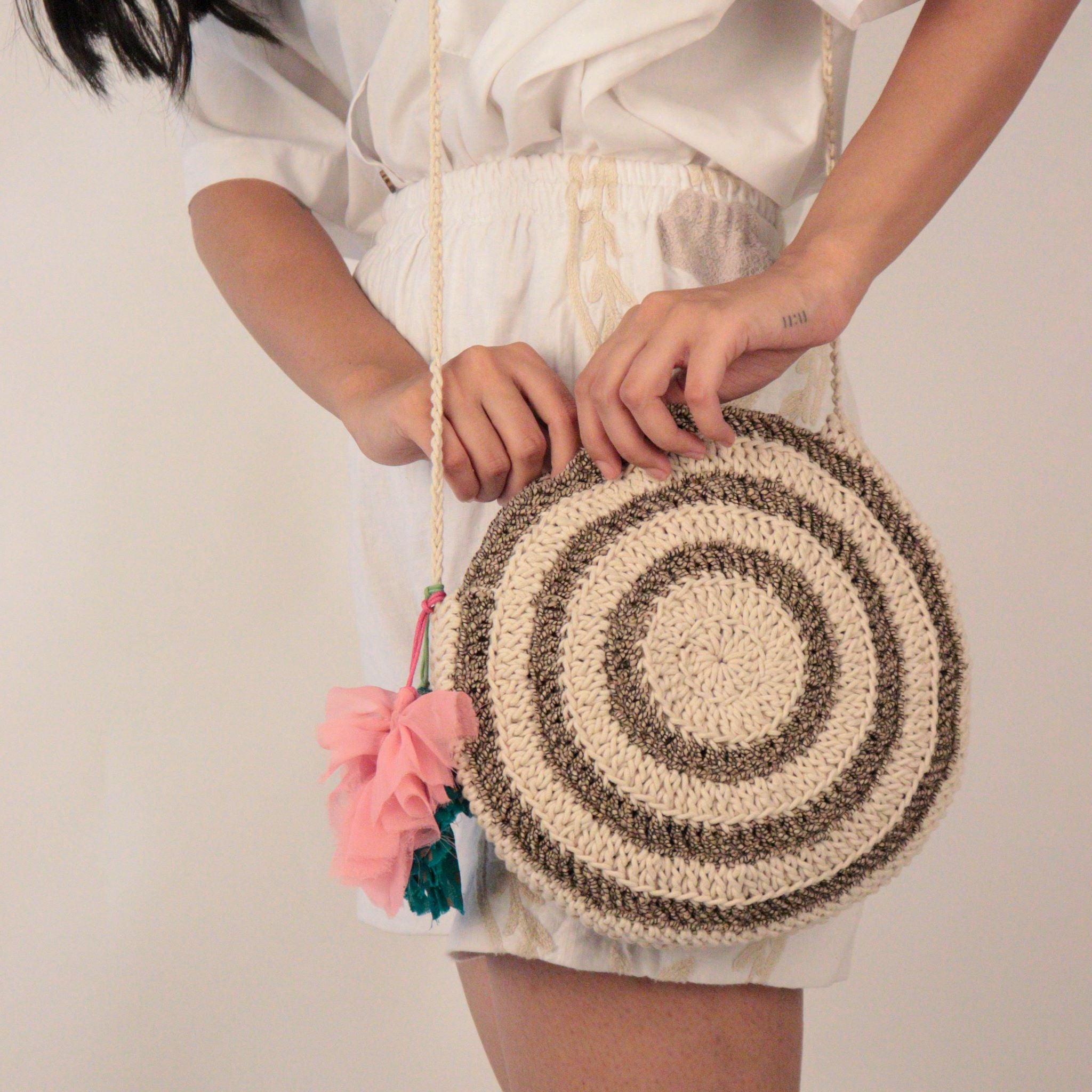 Round Crochet Sling Bag
