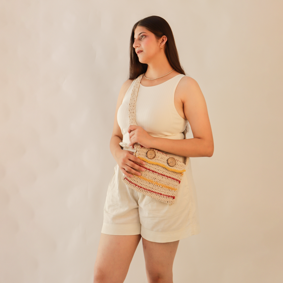 Quad Spirit Mini - Striper Crochet Sling Bag