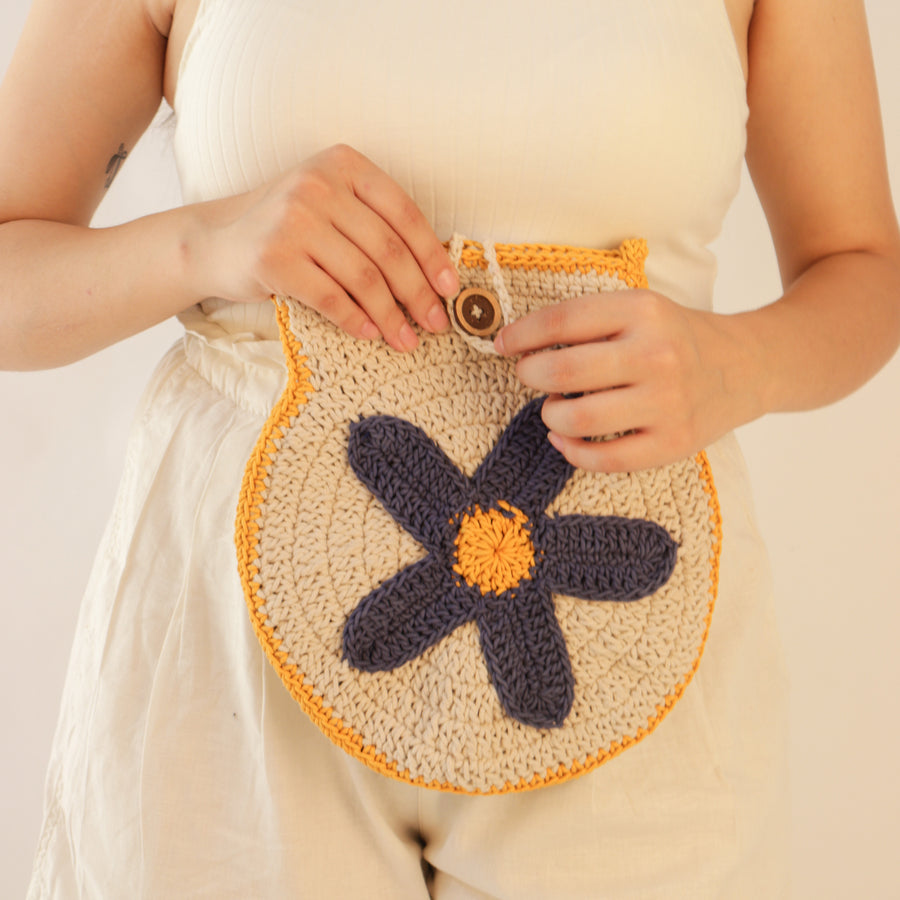 Flower Crochet Shoulder Bag