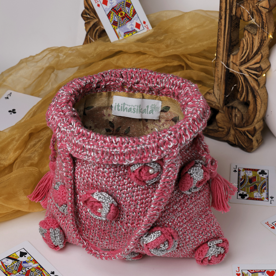 Rosette Charm Handcrafted Potli Bag