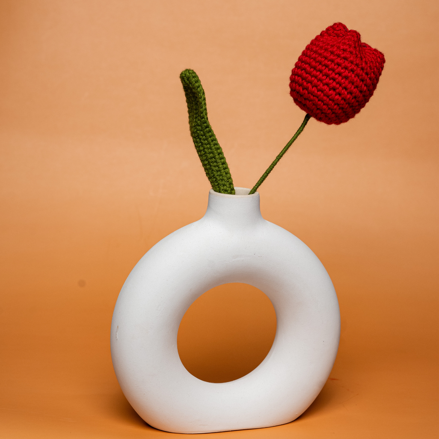 Red Crochet Tulip
