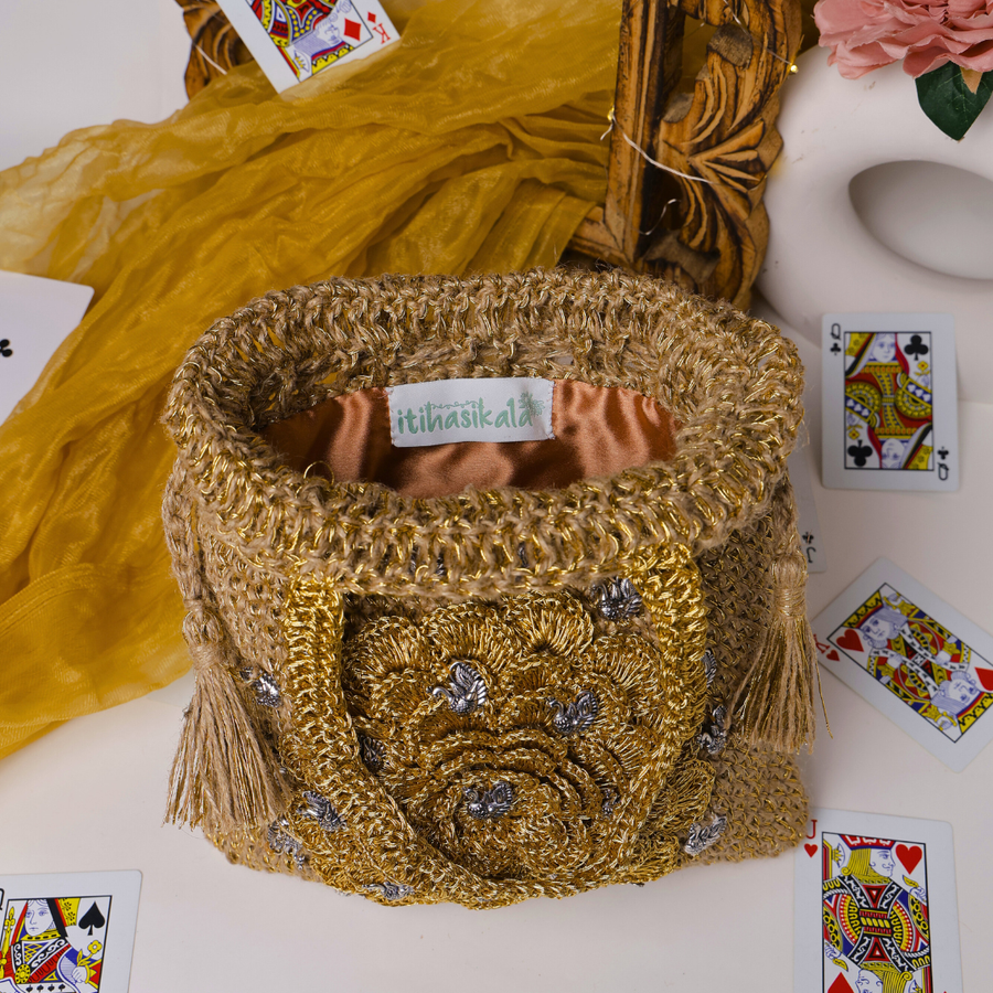 Shimmer Blossom Crochet Potli