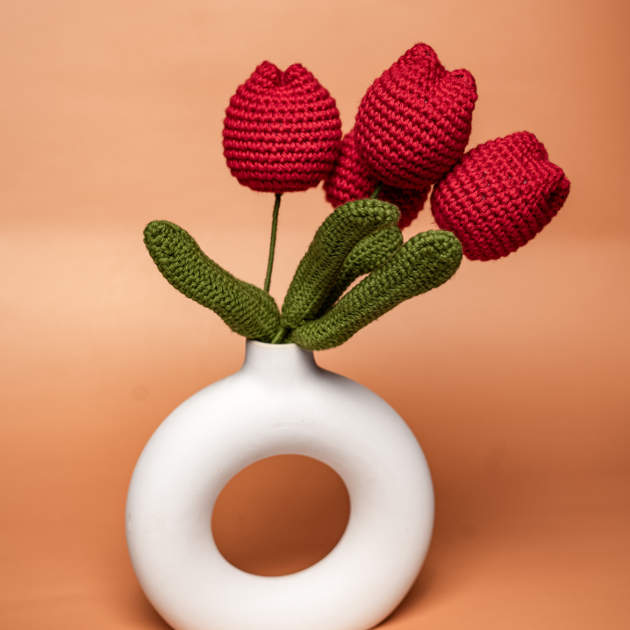 Red Crochet Tulip
