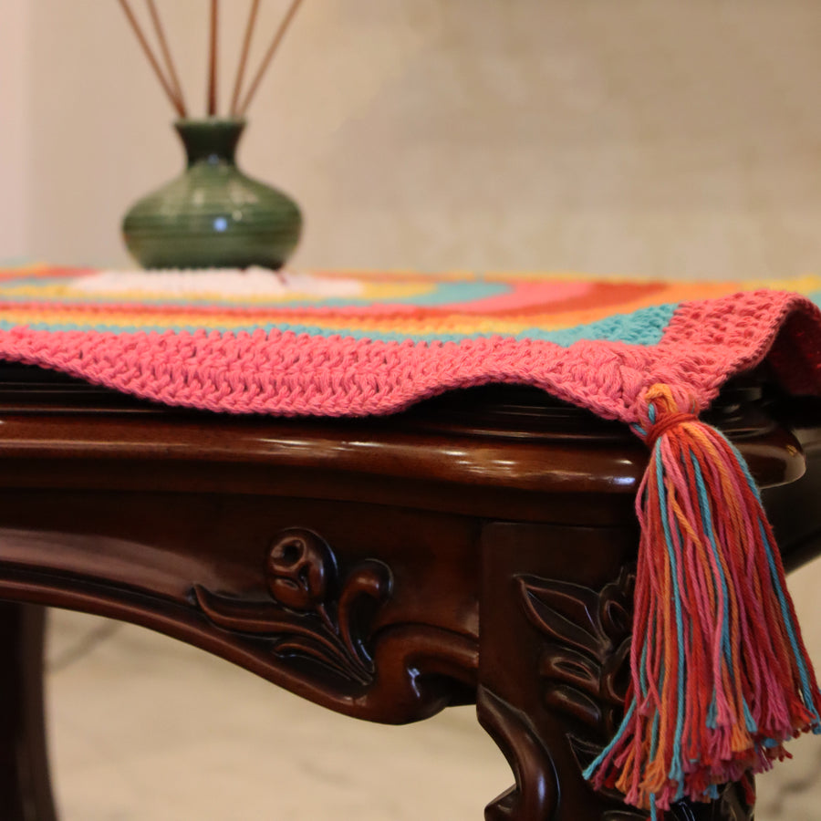 Rainbow Table Crochet Mat