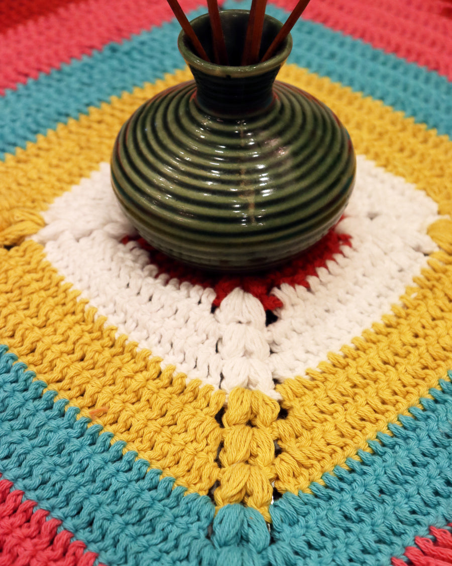 Rainbow Table Crochet Mat