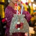 Pearl Blossom Handcrafted Crochet Potli