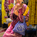 Royal Bloom Crochet Drawstring Potli