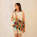 Tasseled Quad-Spirit Crochet Cross-body Bag