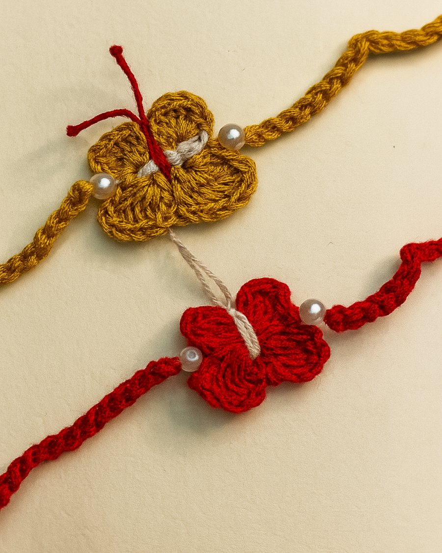 The yellow butterfly rakhi