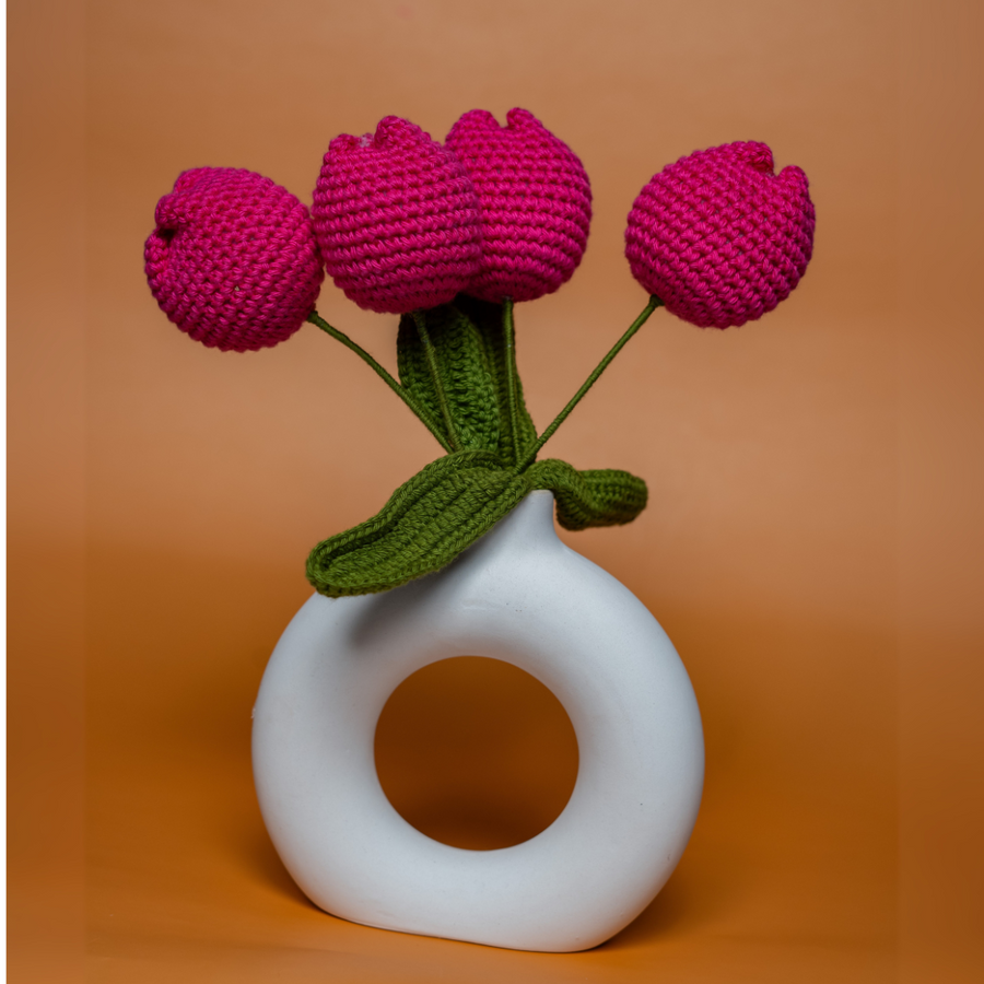 Magenta Crochet Tulip