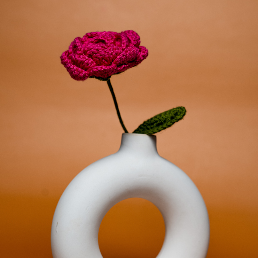 Magenta Crochet Rose