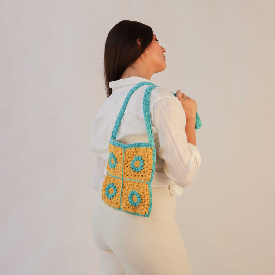 Floral Crossbody Crochet Sling Bag
