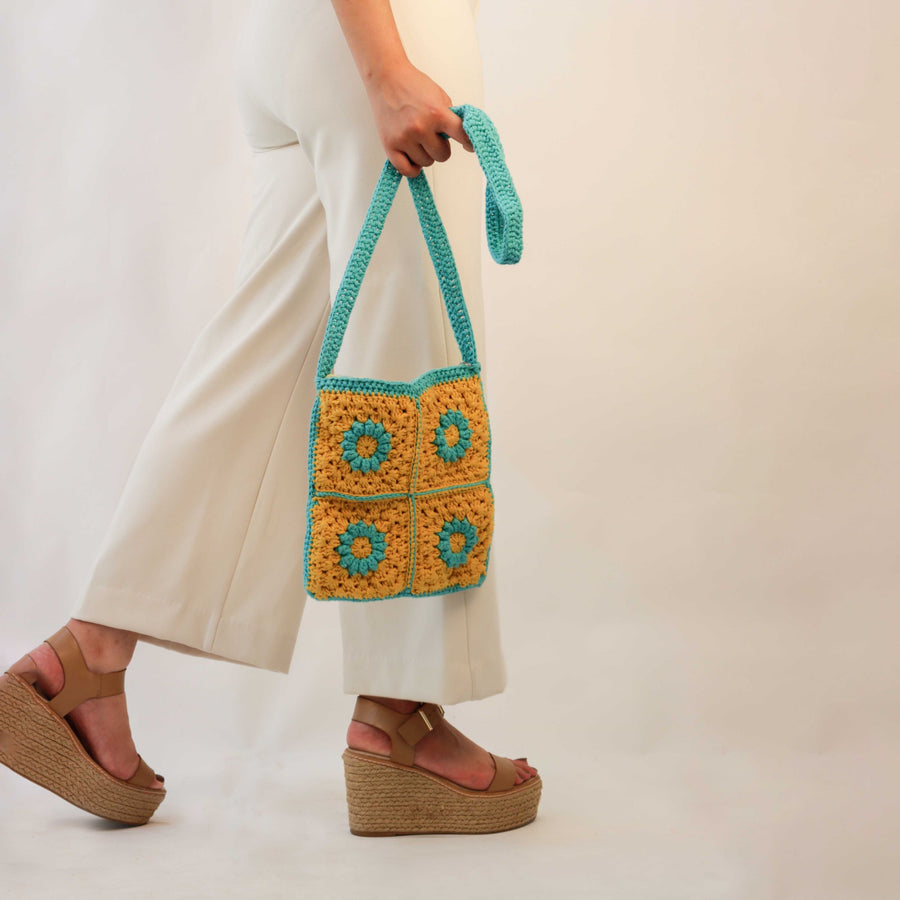 Floral Crossbody Crochet Sling Bag