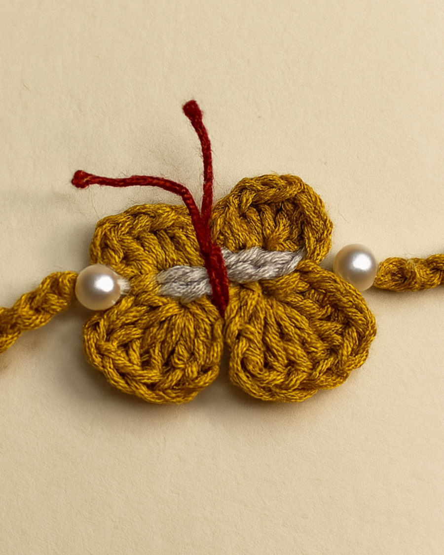 The yellow butterfly rakhi
