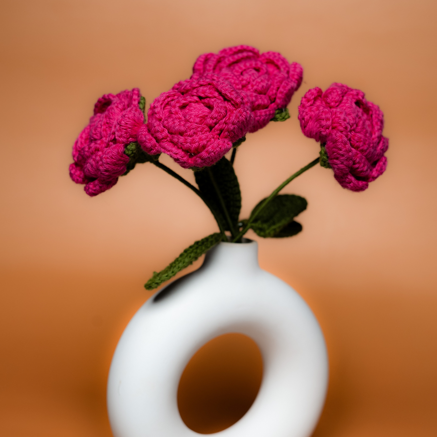 Magenta Crochet Rose