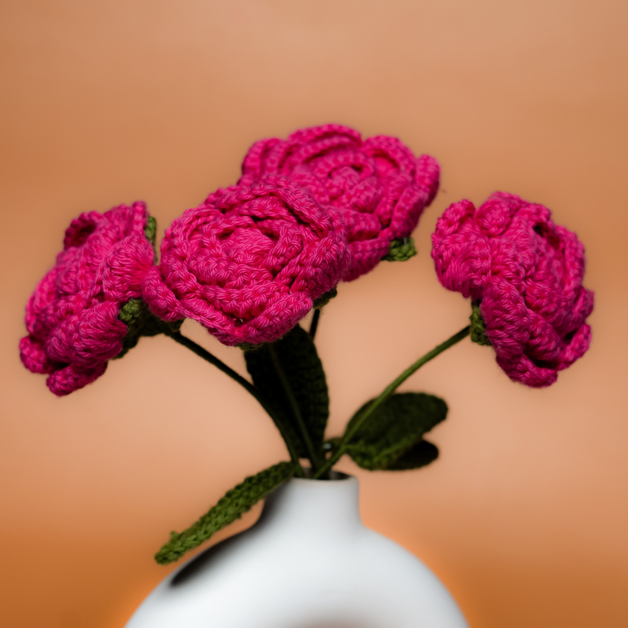 Magenta Crochet Rose