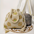 Phoolkari Crochet Potli(Yellow details)