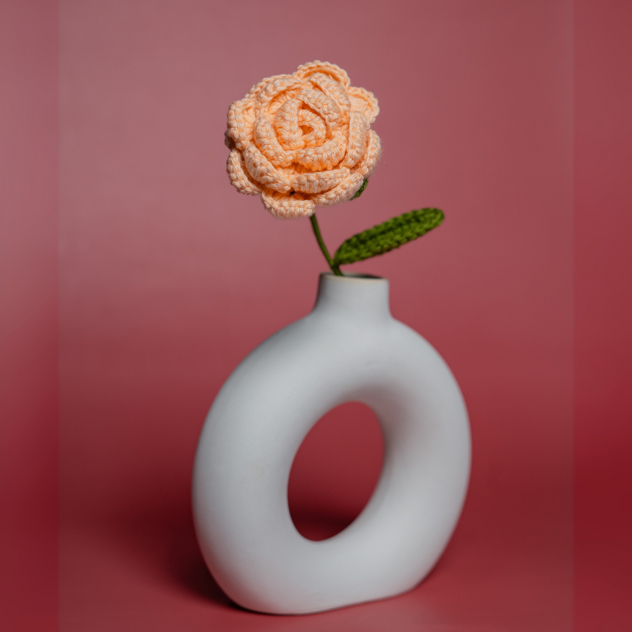 Peach Crochet Rose