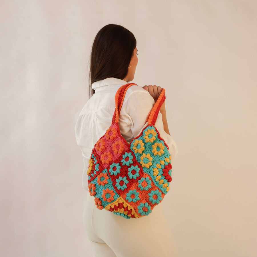 The Floral Crochet Tote Bag – Itihasikala - Main Image