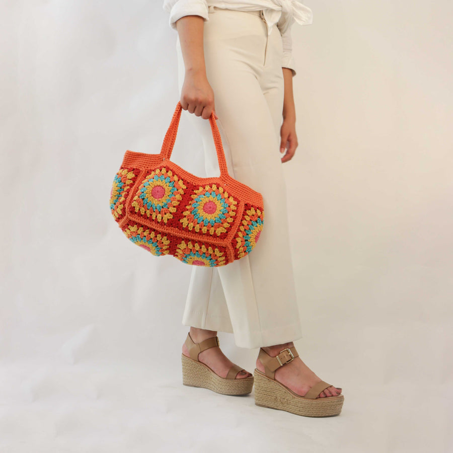 Grandma Patch Crochet Handbag