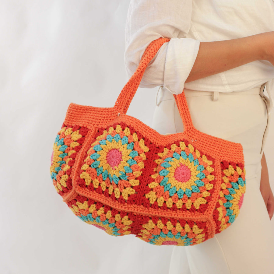 Grandma Patch Crochet Handbag