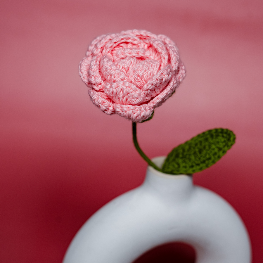 Blush Crochet Rose