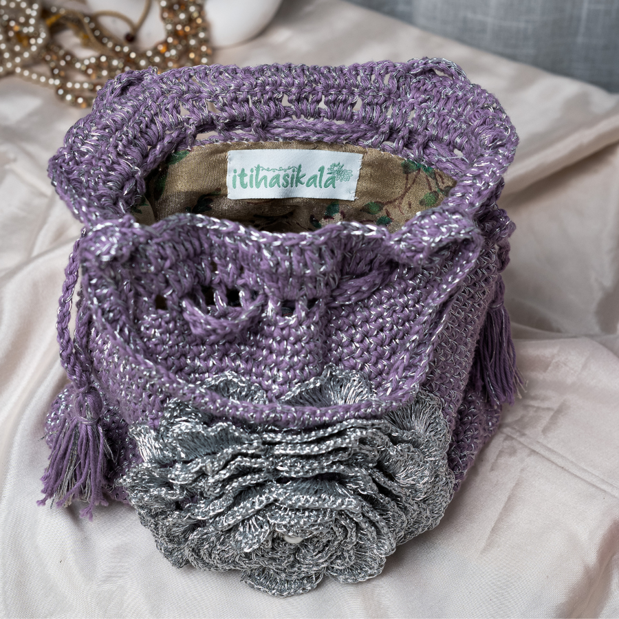 Lavender Blossom Crochet Potli