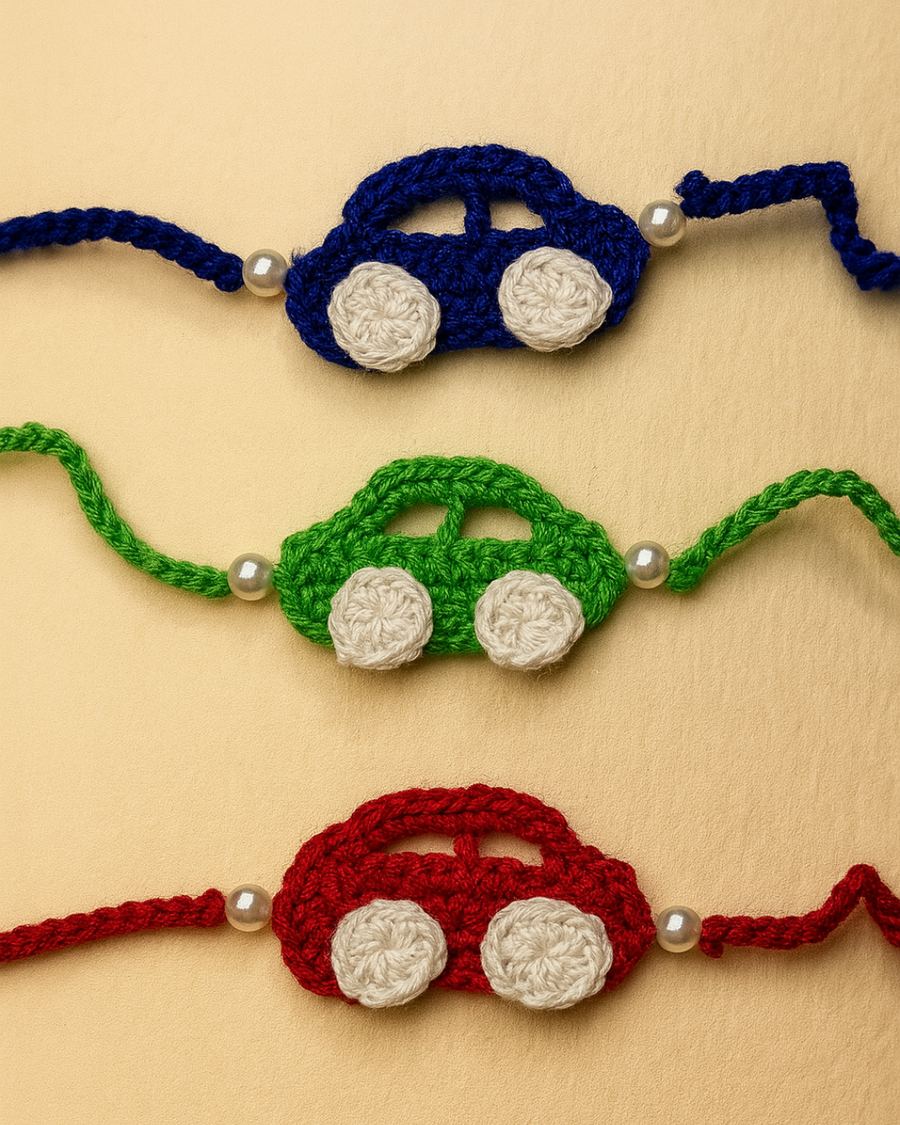 Blue crochet rakhi