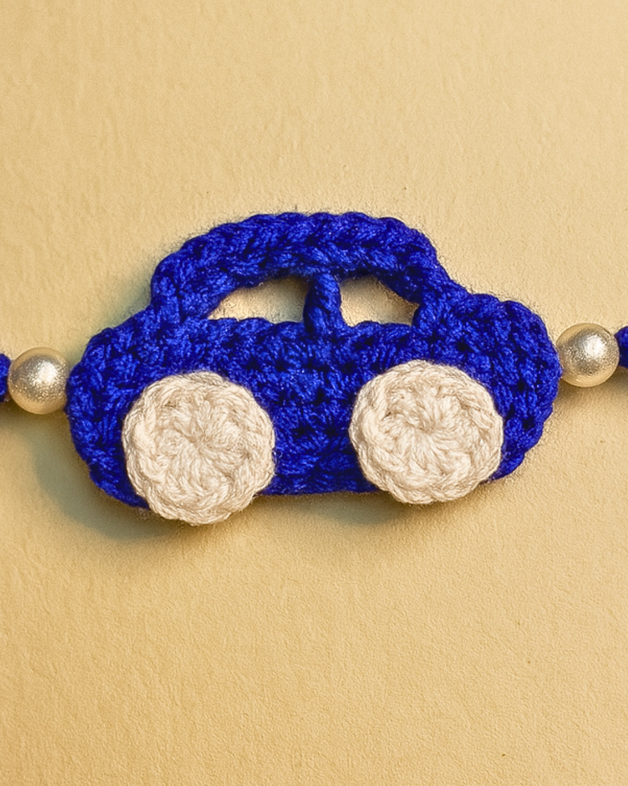 Blue crochet rakhi