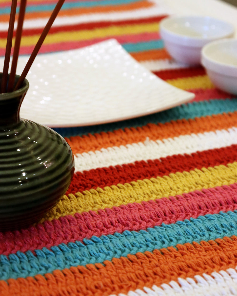 Rainbow Table Crochet Runner