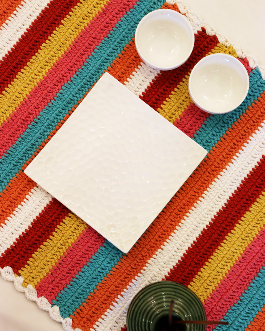 Rainbow Table Crochet Runner