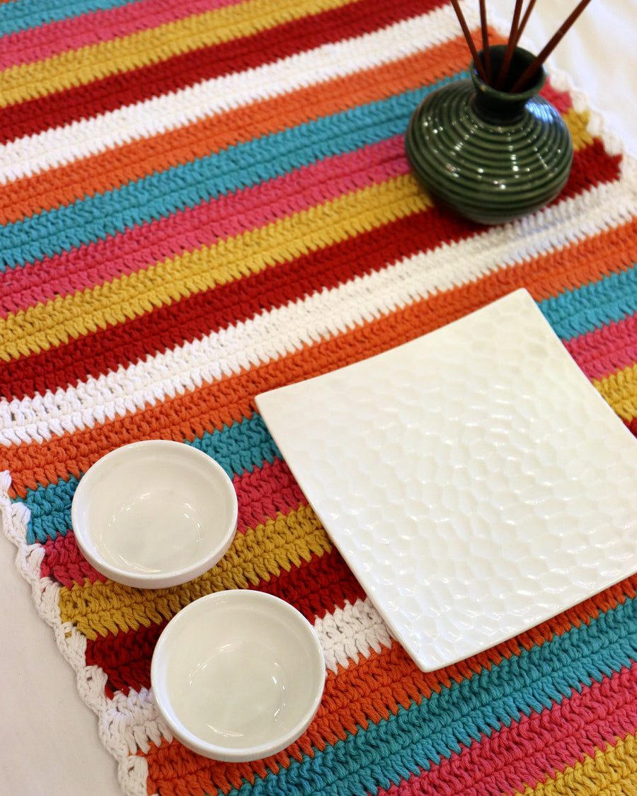 Rainbow Table Crochet Runner