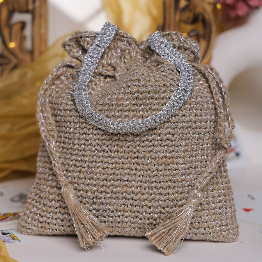 Pearl Blossom Handcrafted Crochet Potli