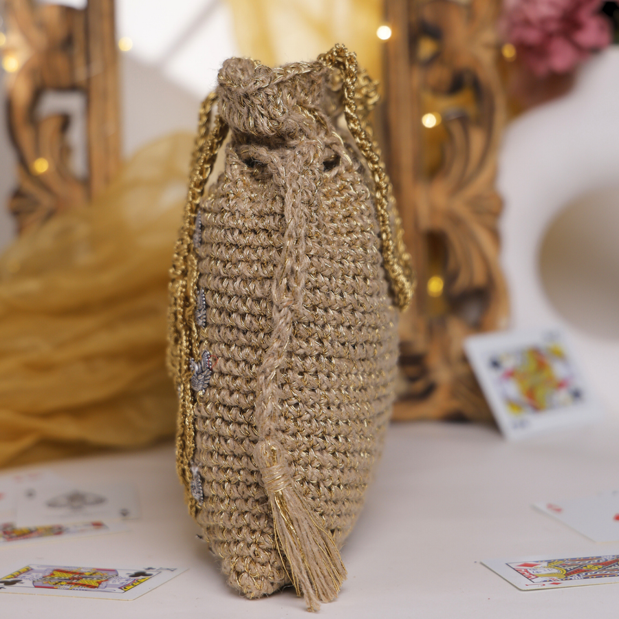 Shimmer Blossom Crochet Potli