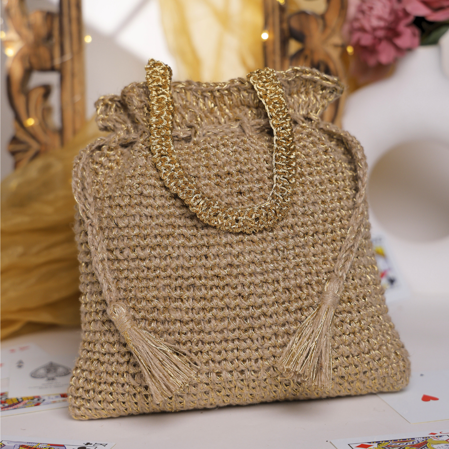 Shimmer Blossom Crochet Potli