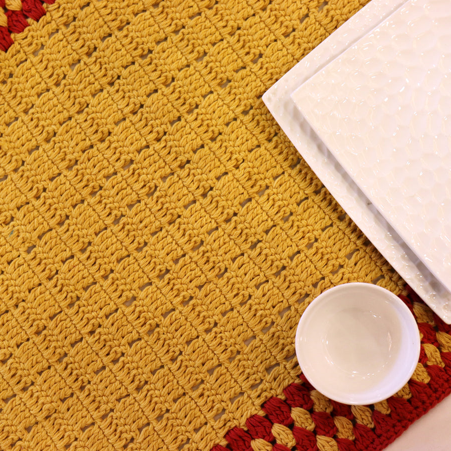 Boho Crochet Table Runner