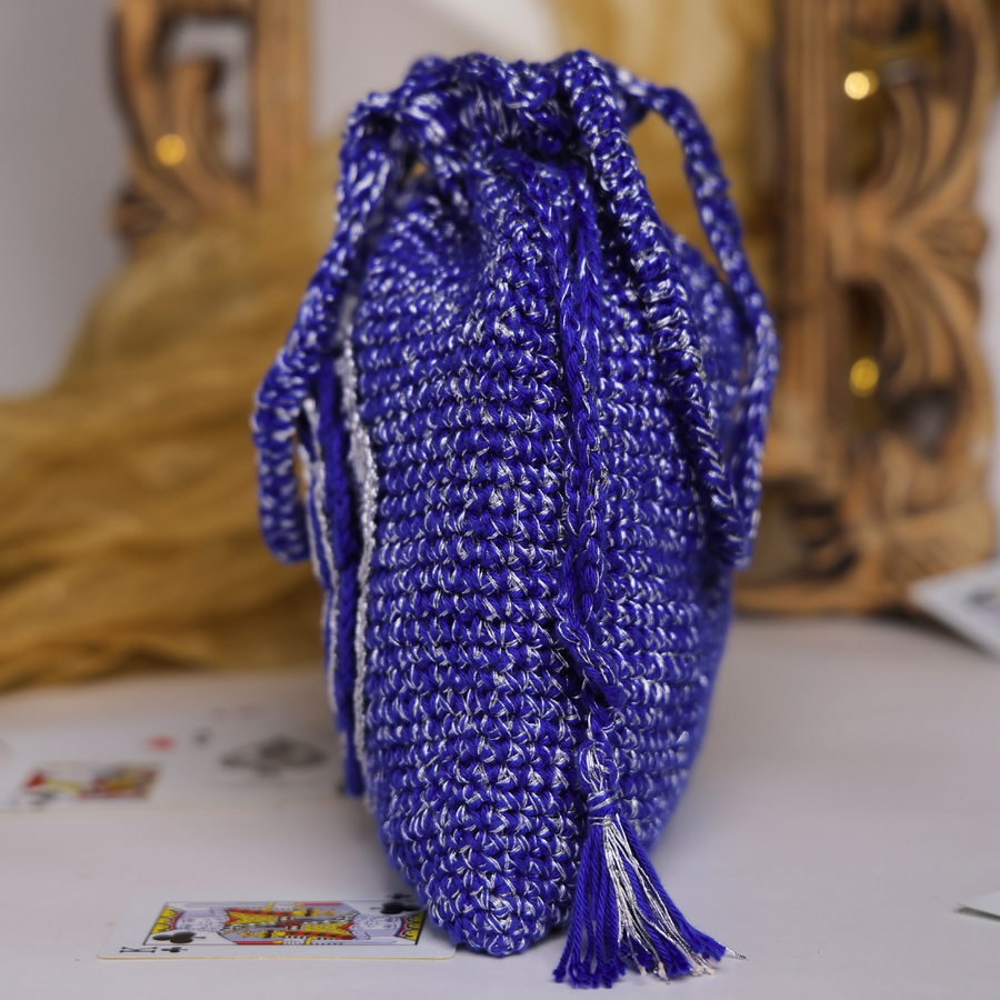 Royal Bloom Crochet Drawstring Potli