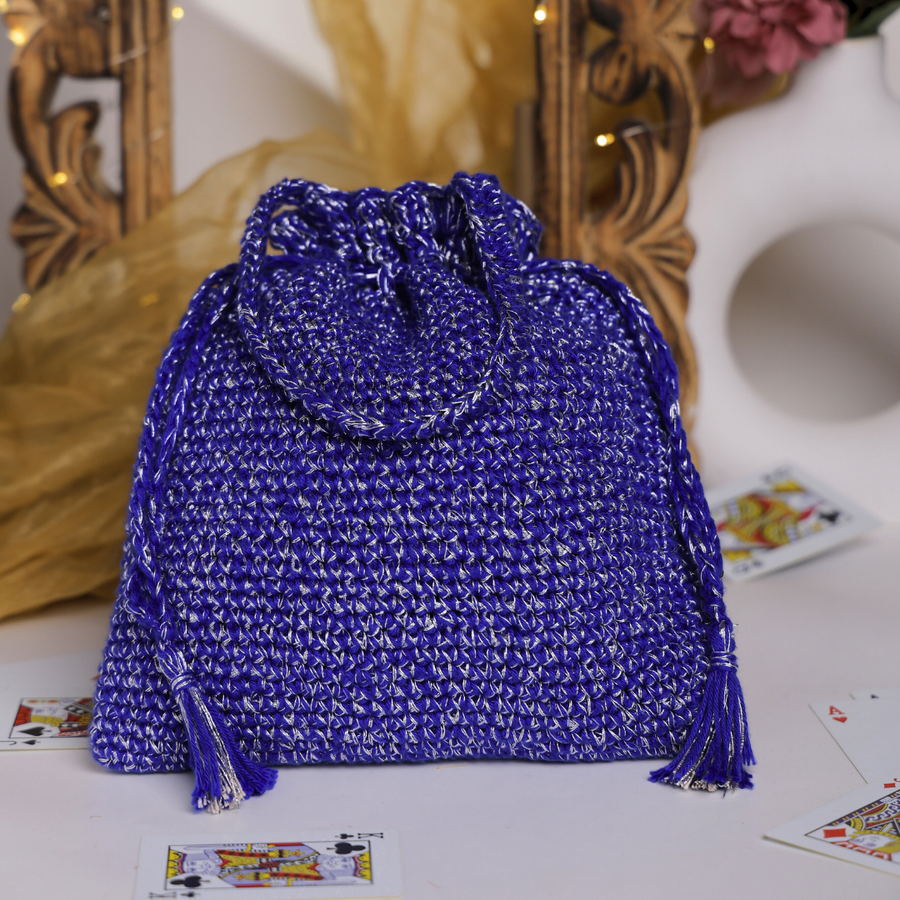 Royal Bloom Crochet Drawstring Potli
