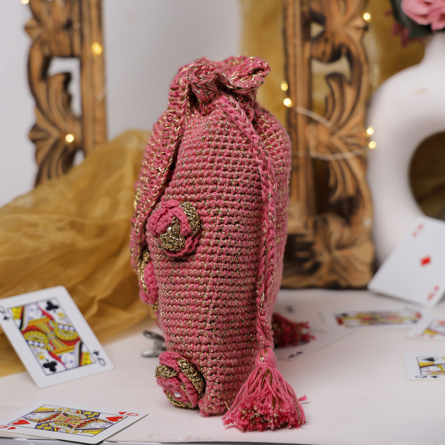 Golden Bloom Handcrafted Potli Bag
