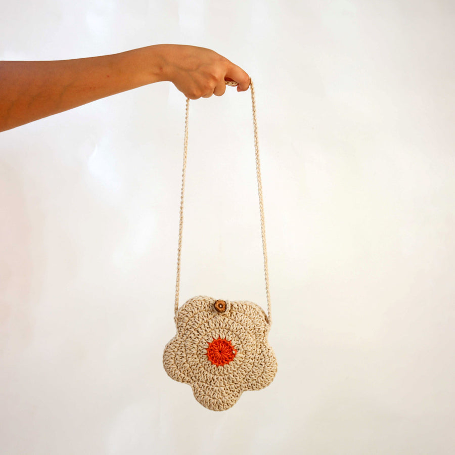 OW Children's Flower Crochet Sling Bag