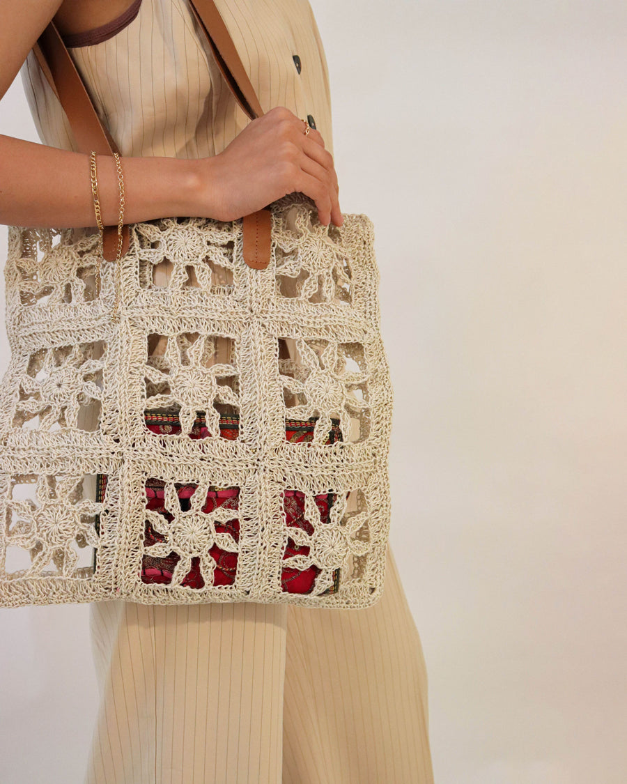 Sunflower Crochet Tote Bag