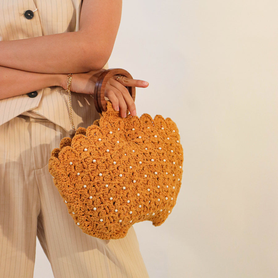 Beach Shell Crochet Handbag