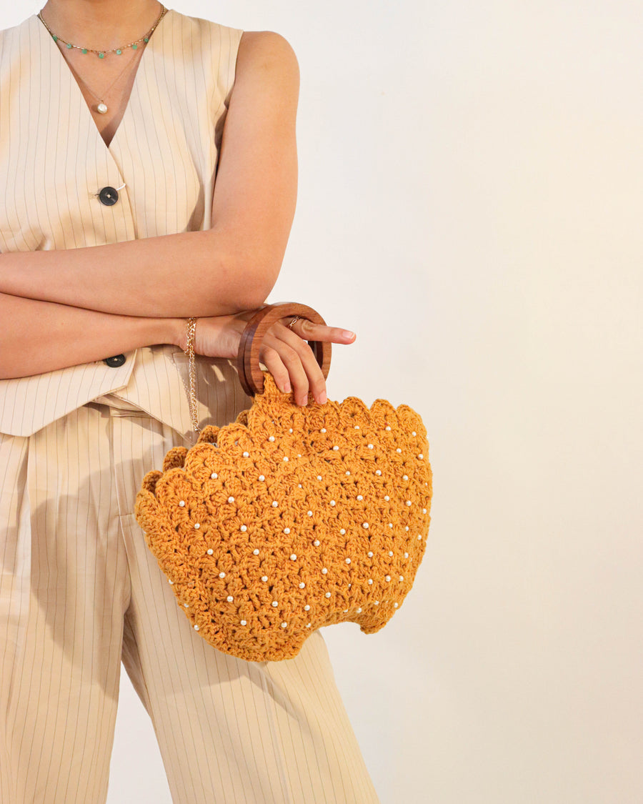 Beach Shell Crochet Handbag