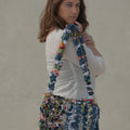 Blue and white cross body bag