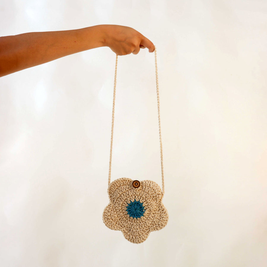 BLW Children's Flower Crochet Sling Bag