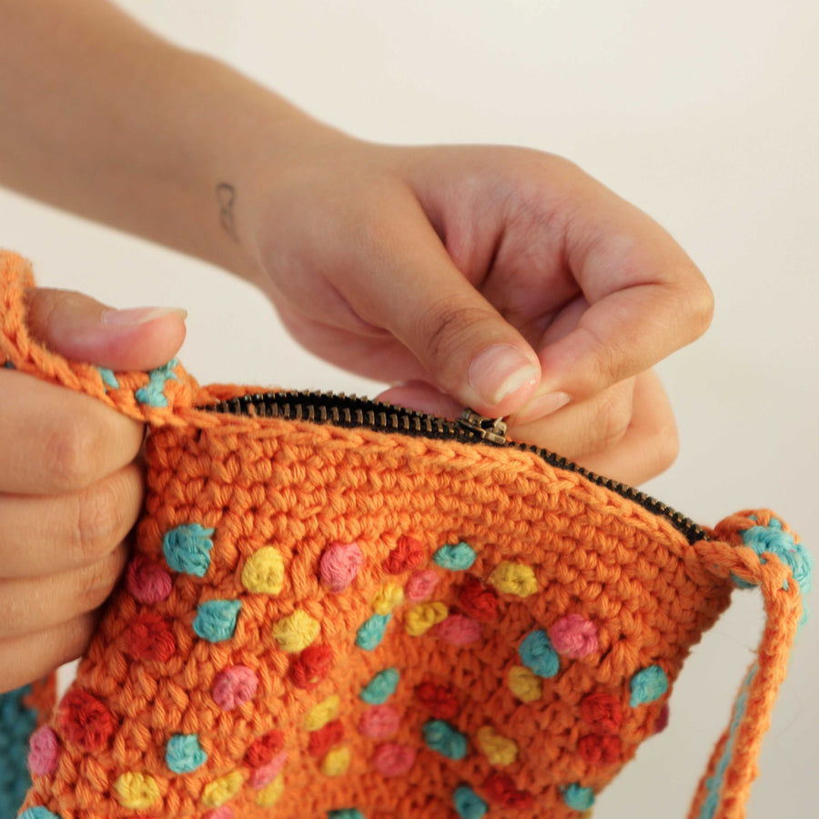 Polka Children's Crochet Sling Bag