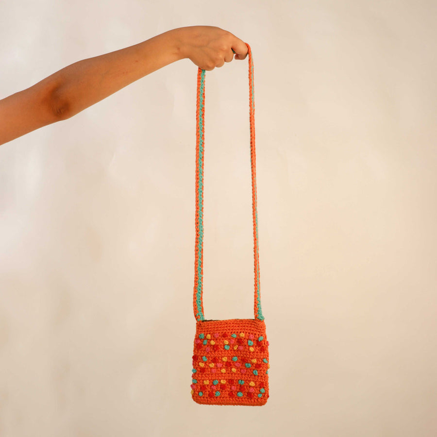 Polka Children's Crochet Sling Bag