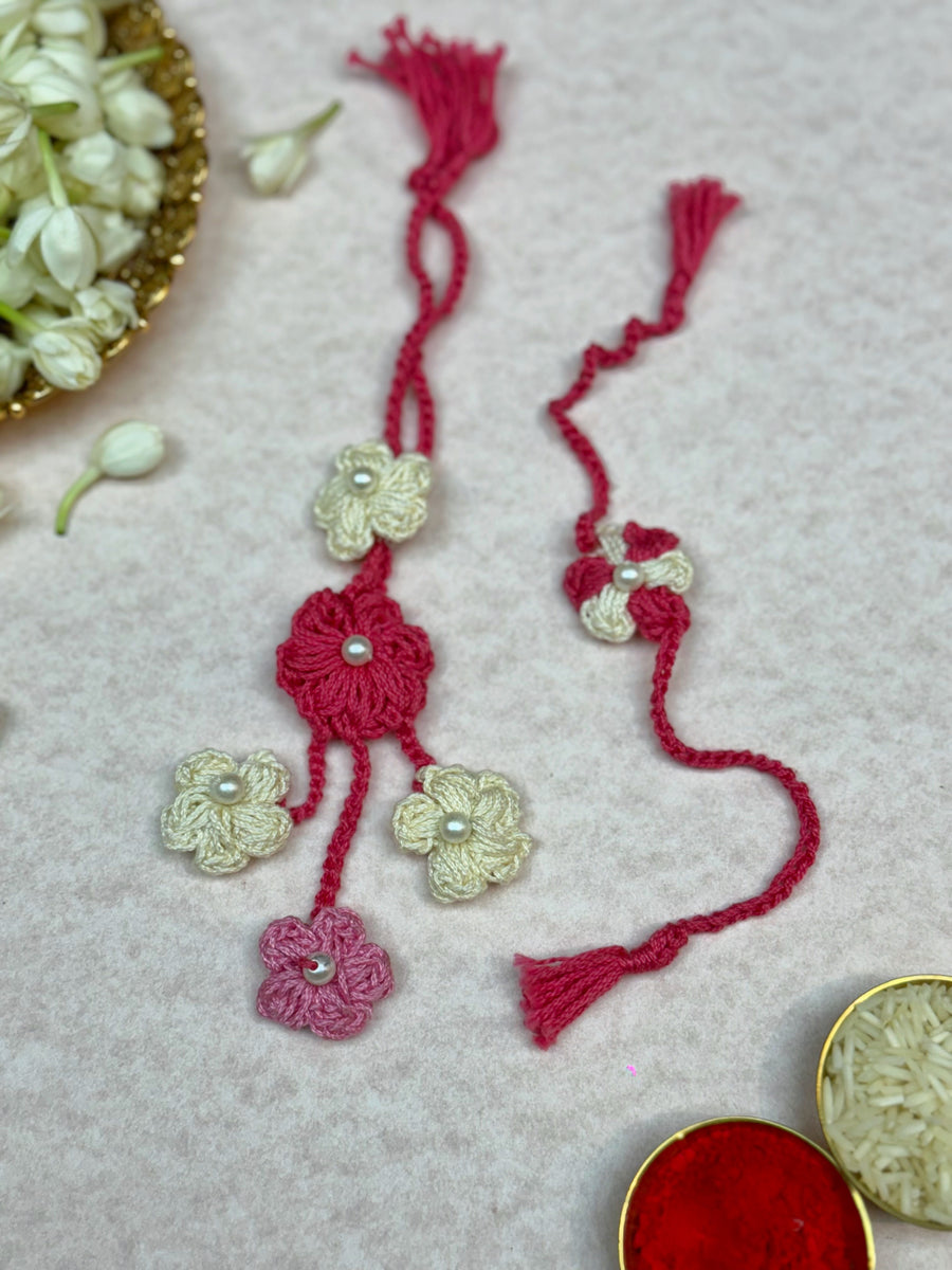 Pink Daisy Rakhi set
